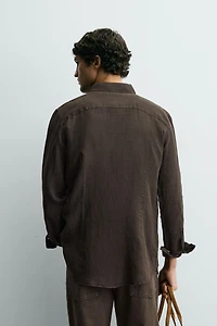 REGULAR FIT 100% LINEN SHIRT