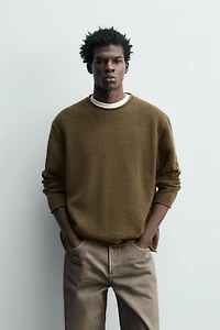 WOOL JUMPER WITH ROLLED FINISHES