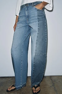 JEAN ZW COLLECTION BARREL PATCHWORK TAILLE NORMALE