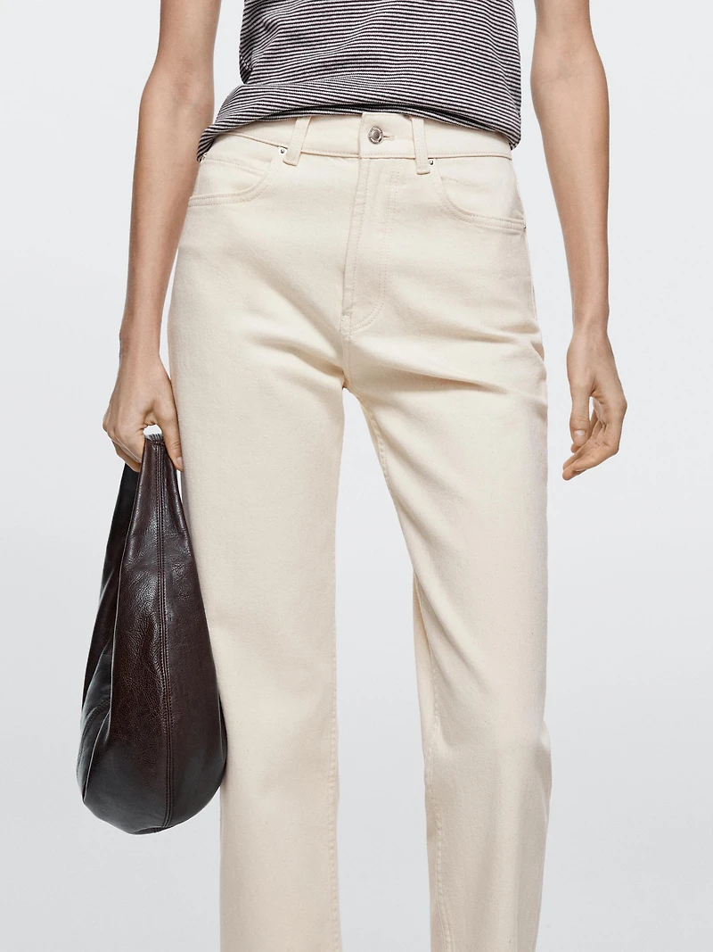Mid-rise straight-leg jeans