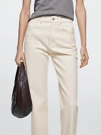 Mid-rise straight-leg jeans