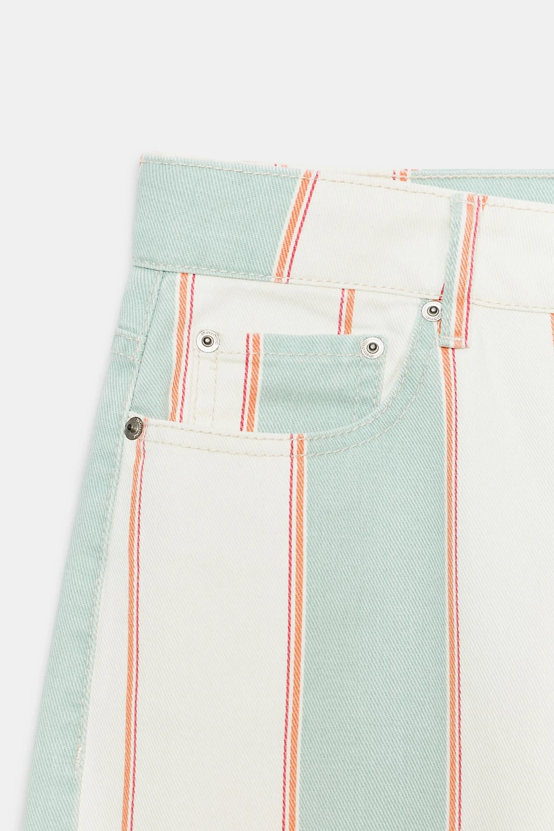 ZW COLLECTION MID-RISE STRIPED TAPERED JEANS
