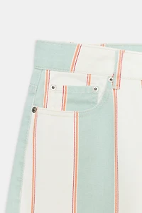 ZW COLLECTION MID-RISE STRIPED TAPERED JEANS
