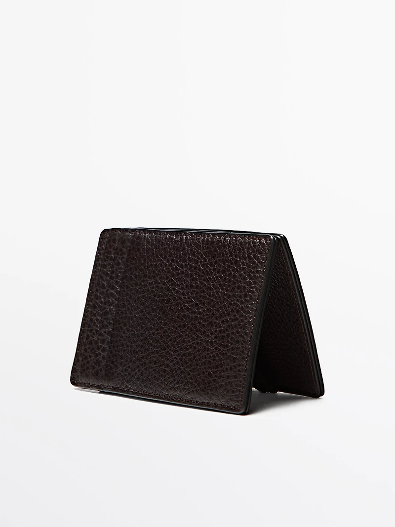 Portefeuille vertical « magic » en cuir nappa