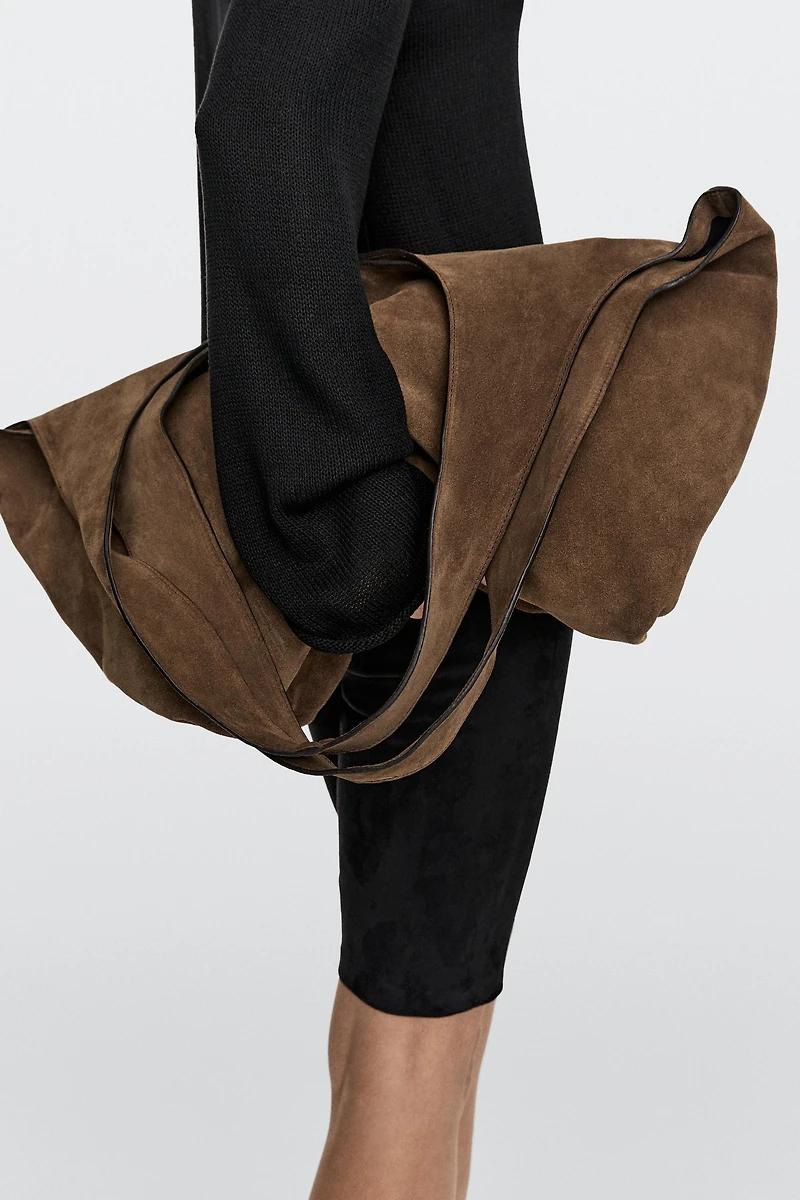 Grand sac tote en croûte de cuir