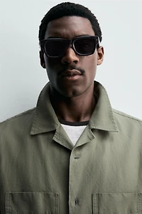 RELAXED FIT OVERSHIRT WITH LINEN