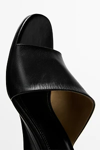 Soft leather wedge heel sandals
