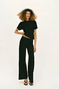 STRETCH WIDE LEG PANTS