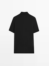 Merino wool knit polo sweater