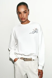 SWEAT BRODERIE FLEURS