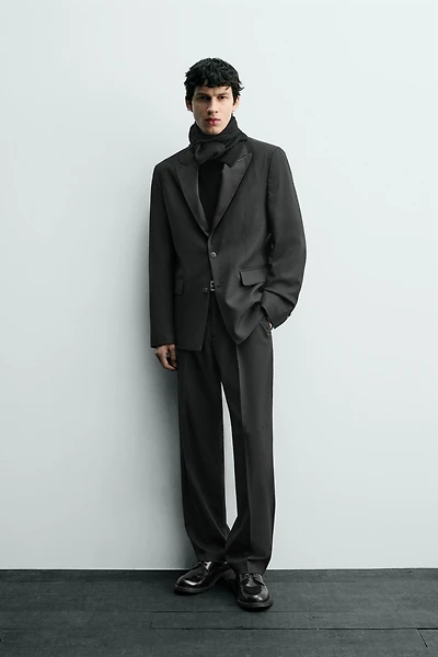 WOOL TUXEDO SUIT PANTS
