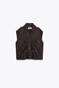 GILET CARGO AVEC LIN