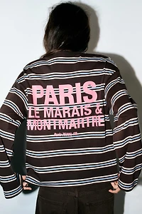 STRIPED TEXT T-SHIRT