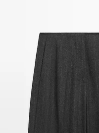 Pantalon à rayures en laine mélangée