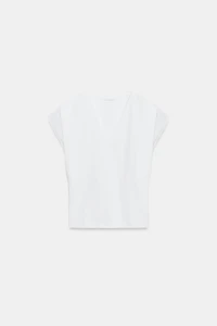 T-SHIRT EN COTON À COL V