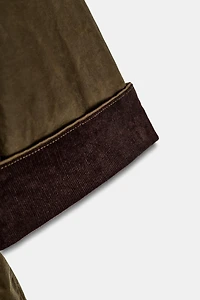 WAXED JACKET WITH CORDUROY COLLAR ZW COLLECTION