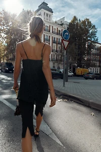 ASYMMETRIC LACE LONG TOP