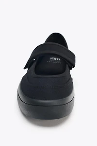 FABRIC STRAP BALLET FLATS