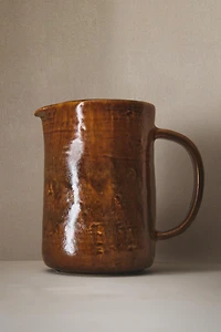 BROWN STONEWARE PITCHER