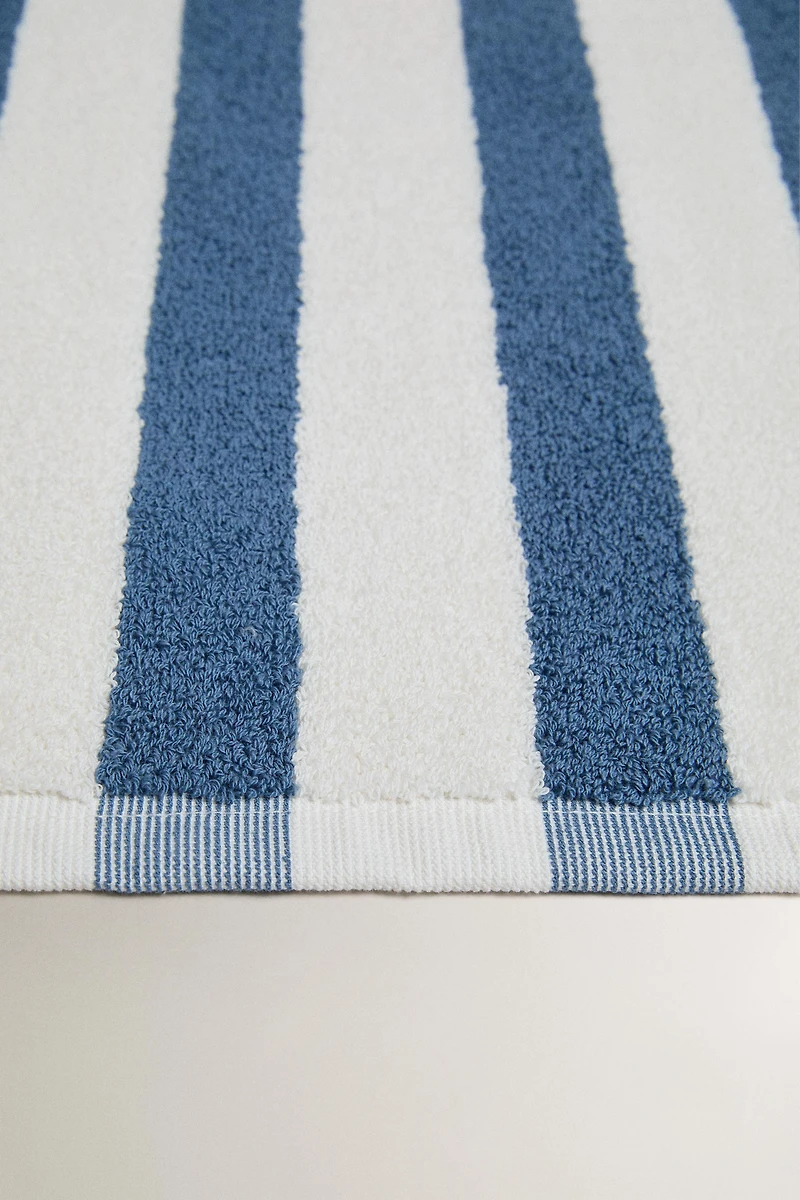 TWO-TONE STRIPED BATH MAT