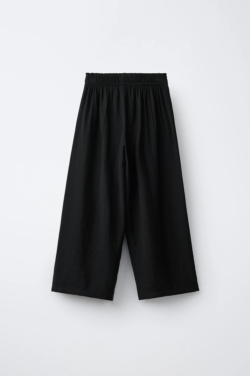 WRINKLE LOOK WIDE LEG PANTS