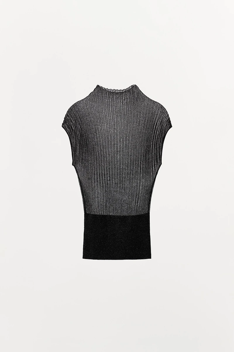 METALLIC THREAD KNIT TOP