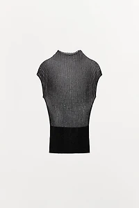METALLIC THREAD KNIT TOP
