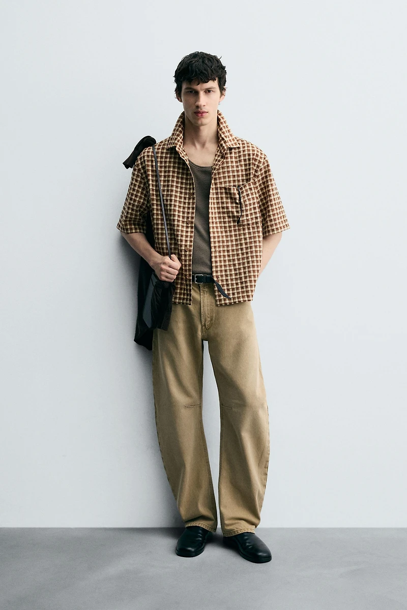 TEXTURED PLAID SHIRT