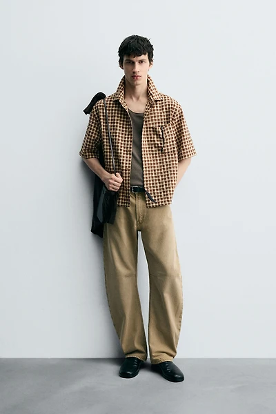 TEXTURED PLAID SHIRT