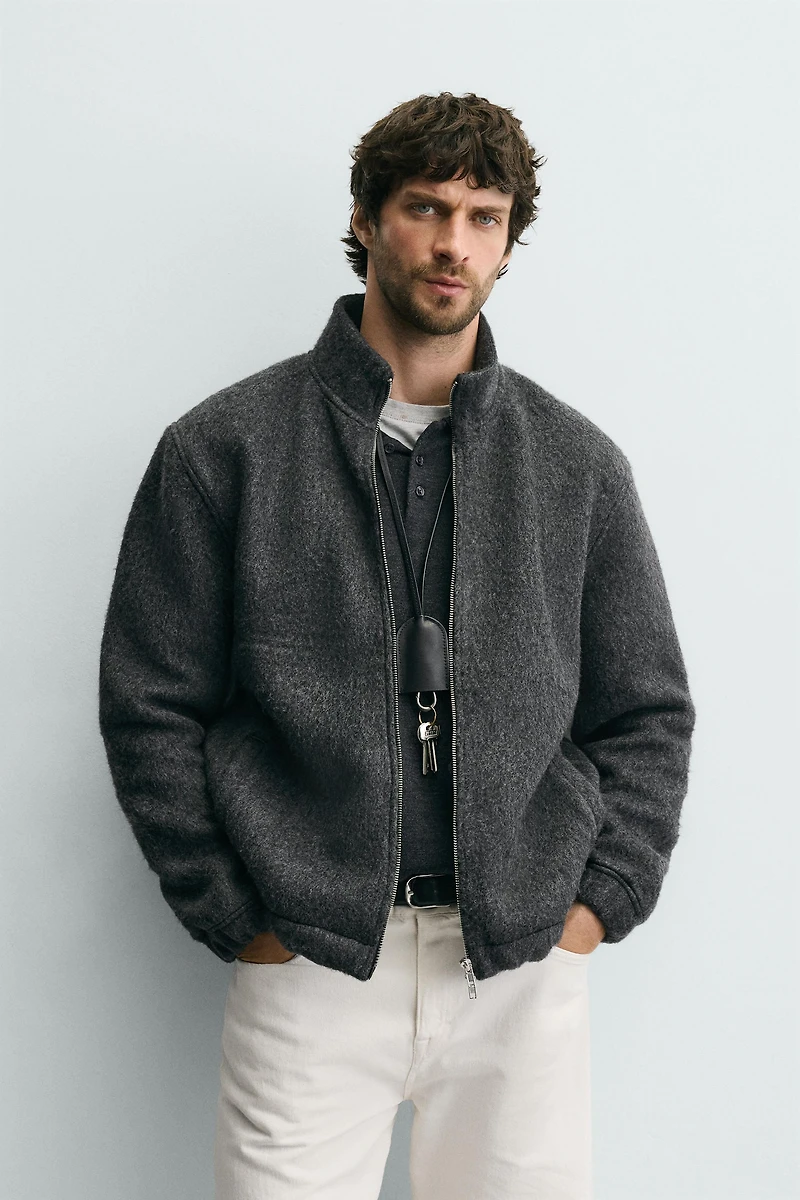 RELAXED FIT TEXTURED JACKET