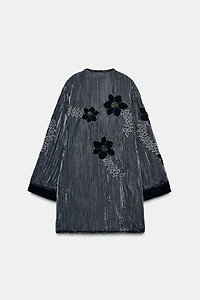 EMBROIDERED VELVET KIMONO ZW COLLECTION LIMITED EDITION