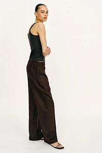 LINEN STRAIGHT LEG PANTS