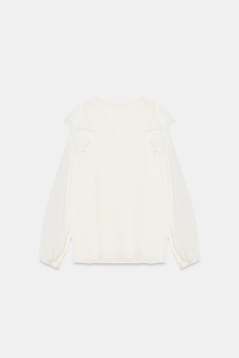 RUFFLED PIN TUCK BLOUSE