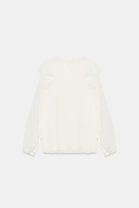 RUFFLED PIN TUCK BLOUSE