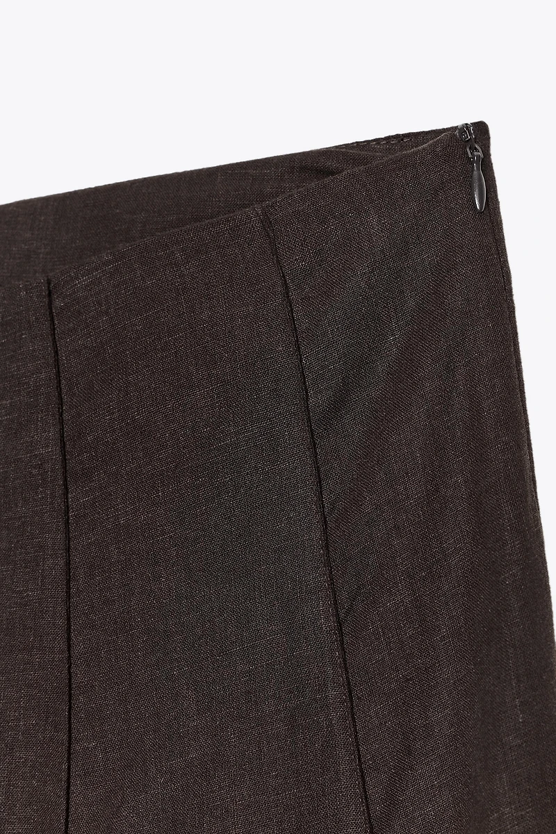 LINEN MIDI SKIRT