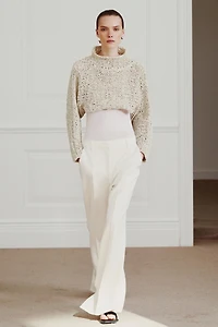 CROPPED KNIT JUMPER WITH INTERTWINED TAPE