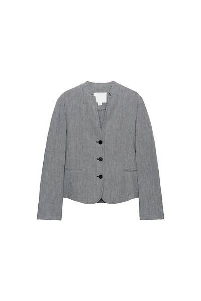 HOUNDSTOOTH LINEN BLEND BLAZER ZW COLLECTION
