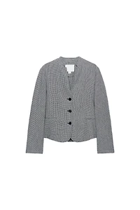 HOUNDSTOOTH LINEN BLEND BLAZER ZW COLLECTION