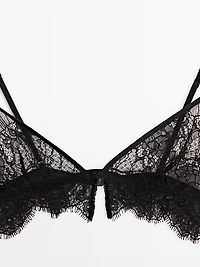 Bralette coton à dentelle