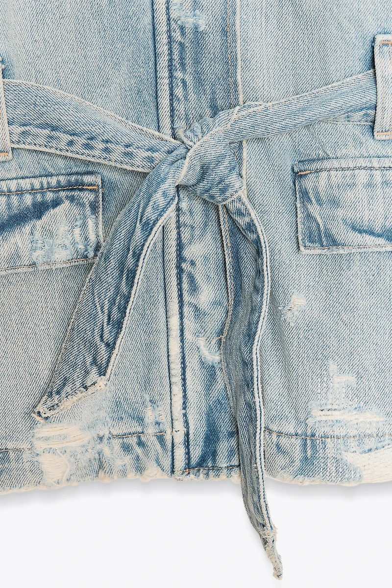 BELTED TRF DENIM JACKET