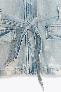 BELTED TRF DENIM JACKET