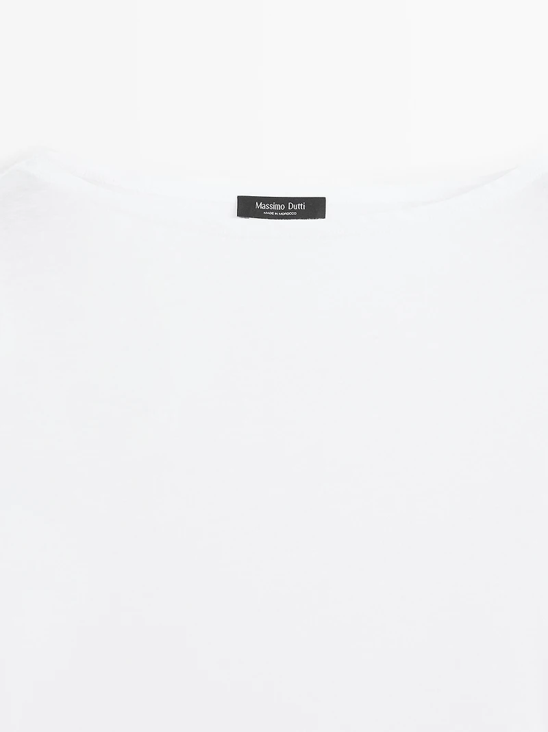 T-shirt col bateau 100 % coton