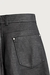 FAUX LEATHER RELAXED FIT SHORTS