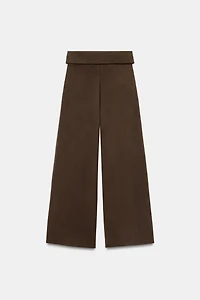 PLEATED PANTS WITH FOLD-OVER WAIST