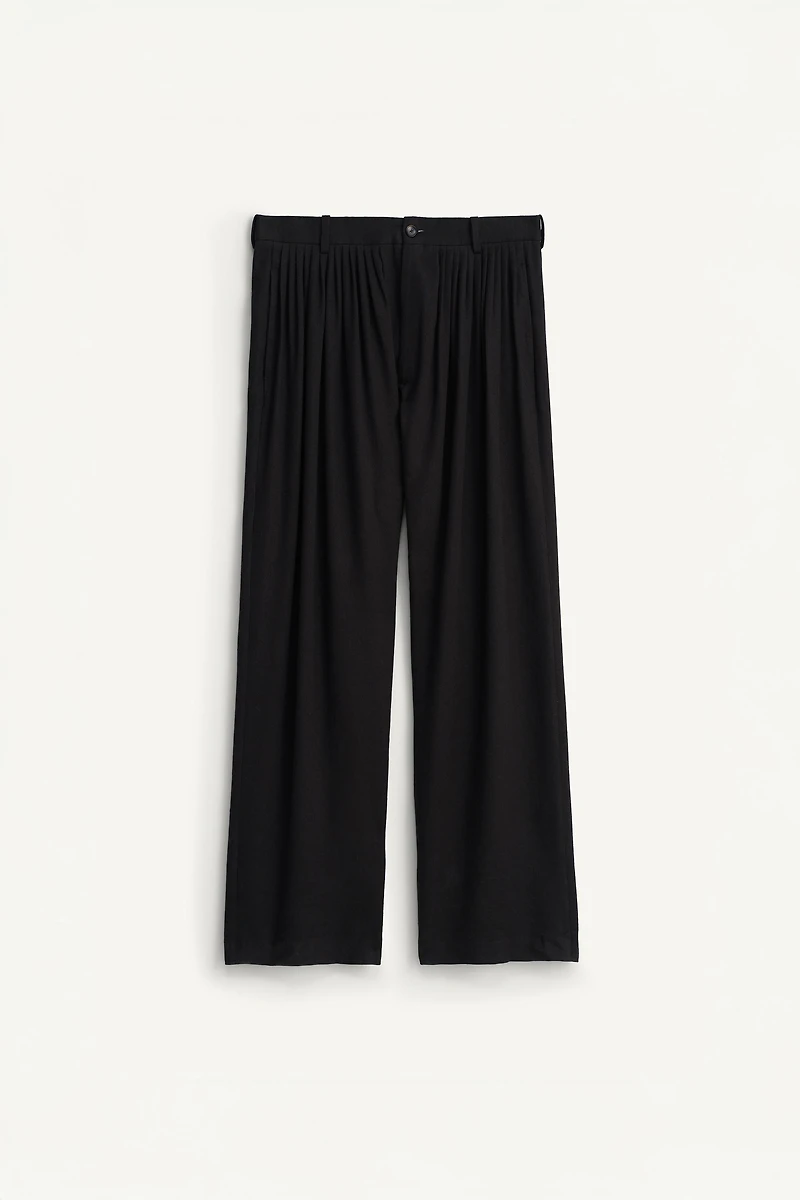 PANTALON PLISSÉ DE COSTUME EN LIN ET LYOCELL