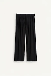 PANTALON PLISSÉ DE COSTUME EN LIN ET LYOCELL