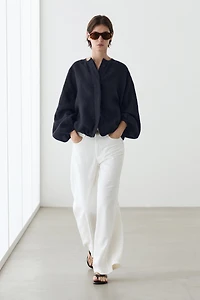 Veste bomber bouffante 100 % lin