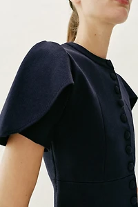 PUFF SLEEVE CARDIGAN WITH SLITS