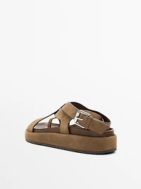 Sandals with crossover straps