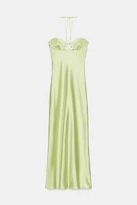SATIN EFFECT MIDI DRESS